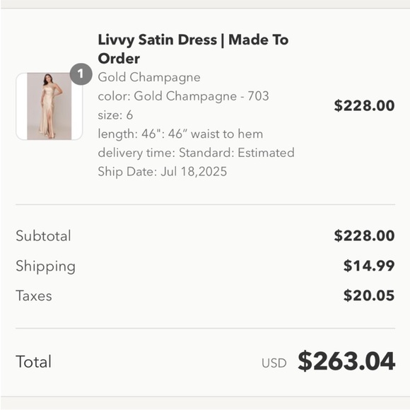 Custom Made Rivalry Satin Dress - Picture 3 of 4